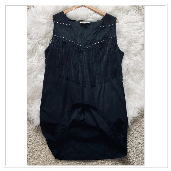 Idyllwind Queen Of Country Fringe Studded Mini Dress Black Size XXL - Picture 2 of 11